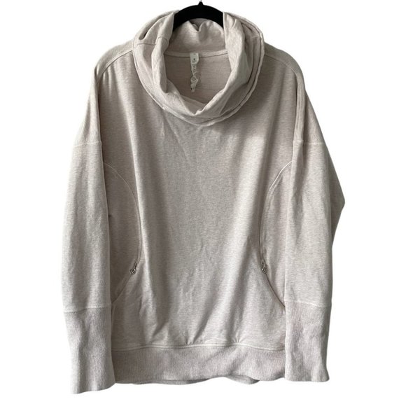 Lululemon Tops - Lululemon Rest Day Pullover Sweatshirt Running Cowl Neck Long Sleeves Cream 10